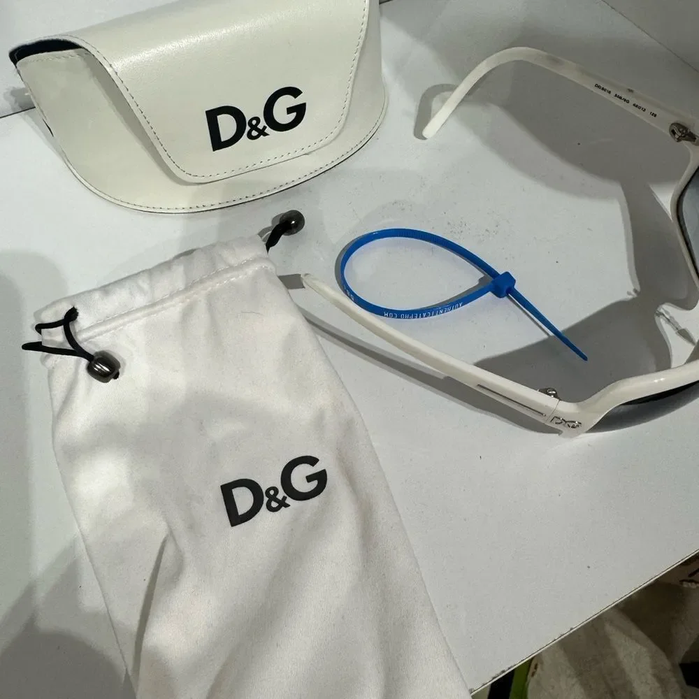 Dolce & Gabbana White Frame Sunglasses